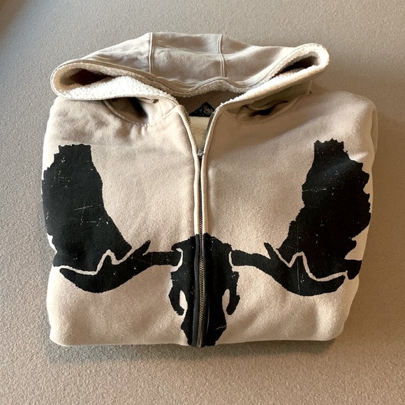 RevelStoke Fleece Hoodie Jacket Full Zip Cotton Blend - Tan - Men's Large - Picture 11 of 12